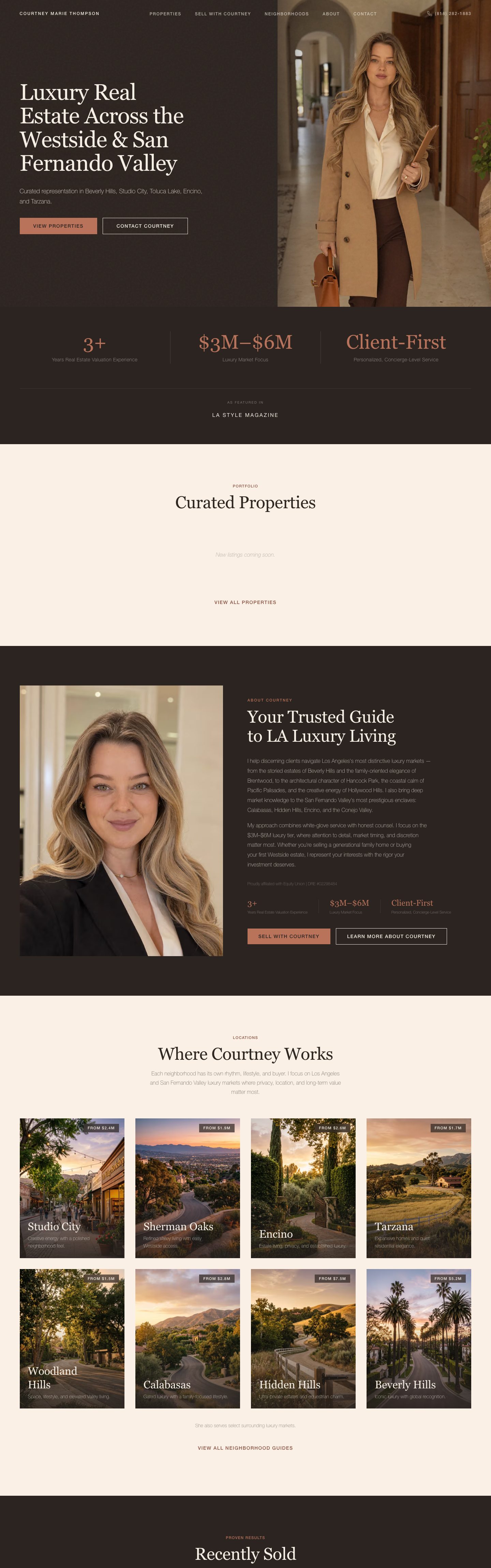 Courtney Marie Thompson — luxury real estate homepage