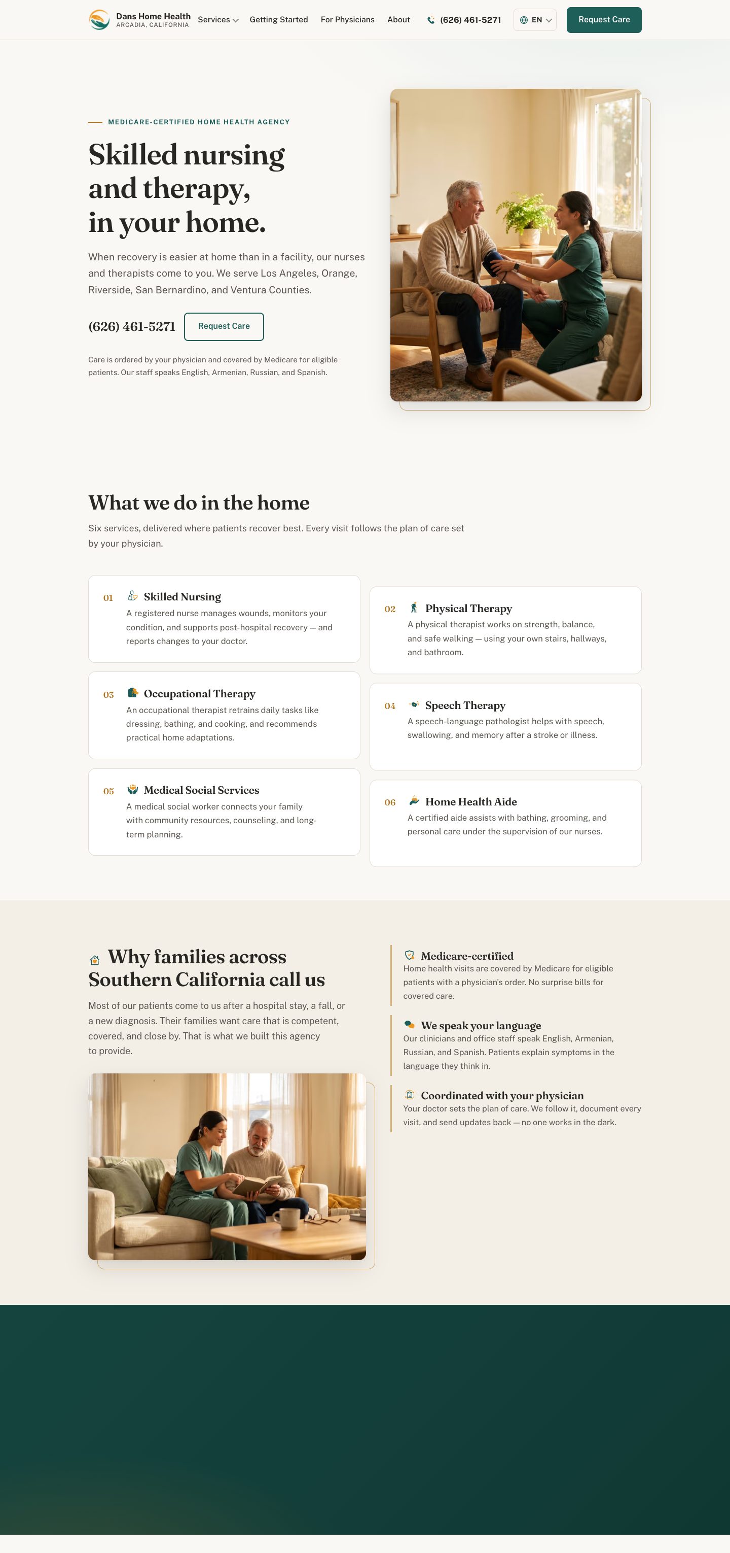 Dans Home Health — home health care homepage